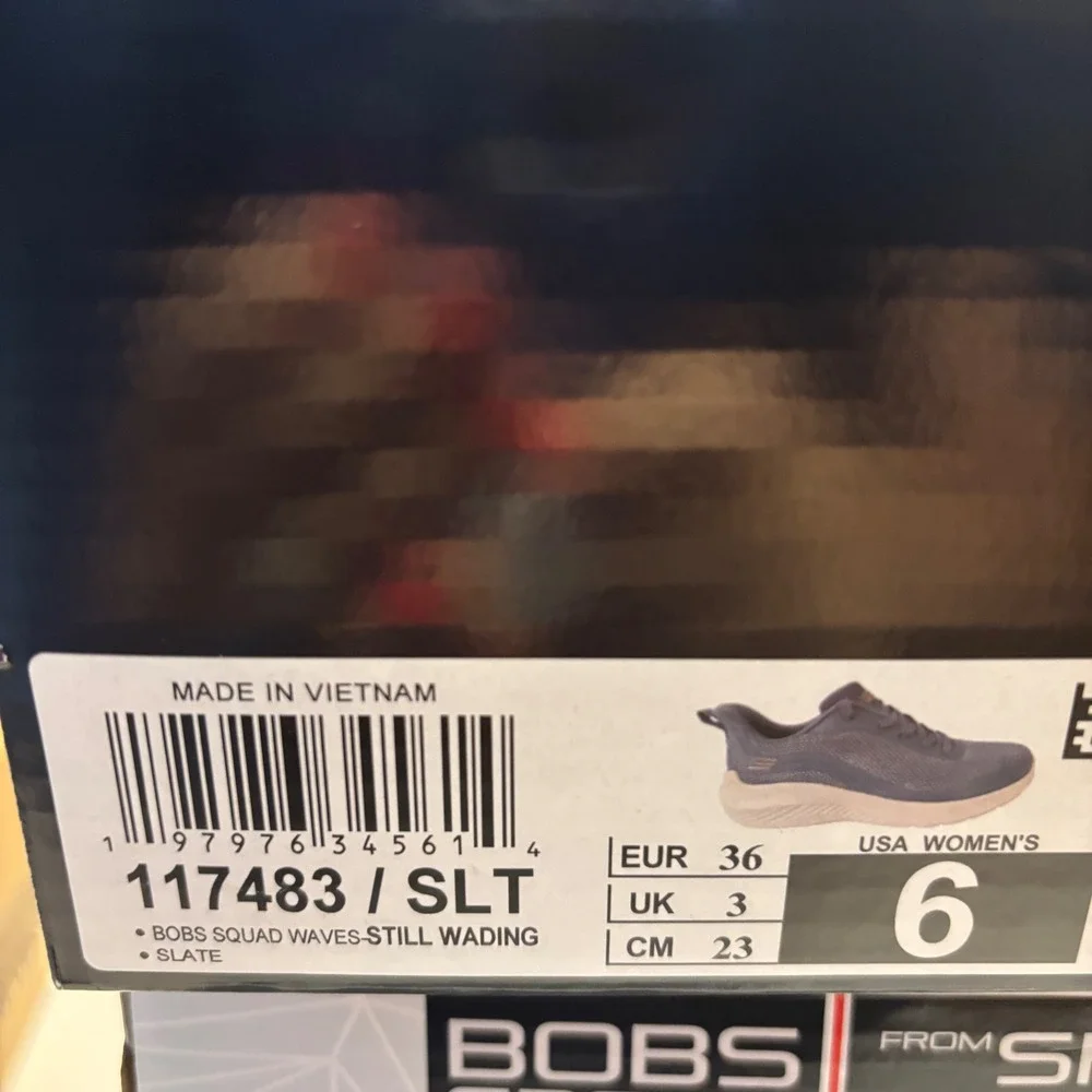 Skechers Bobs Squad Waves Womens 6 Slate Blue Still Wading Mesh Sneakers NEW